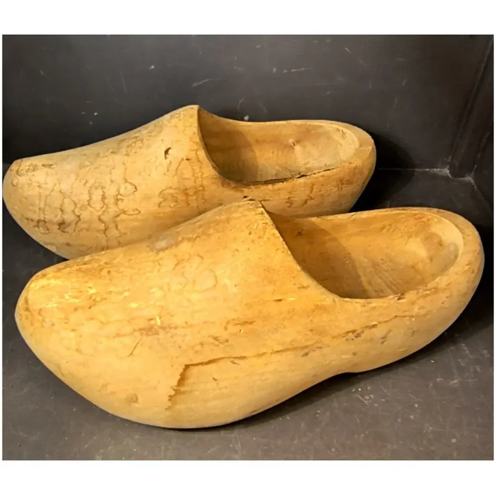 1831.  Large Vintage Wooden Dutch Shoes